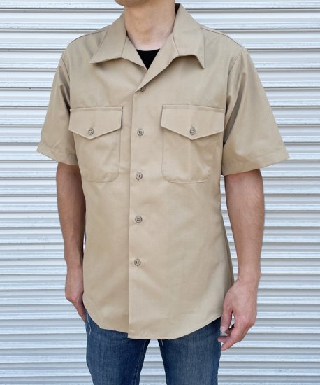 アメリカ海兵隊 USMC カーキ 半袖ドレスシャツ 新品 MC-SS-N 