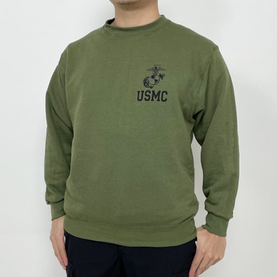 USMC アメリカ海兵隊 プリントスウェットシャツ トレーナー USA製 メンズL /eaa360201