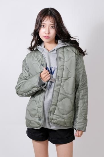 アメリカ軍 フォリッジグリーン M 65 フィールドジャケットライナー 新品 前ボタン付 Jkliner Gn Btn ミリタリーショップ L A Boy エルエイボーイ 本店