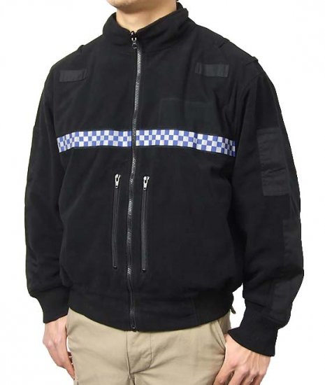 イギリス警察 POLICE ブラック フリースジャケット（USED）B48U