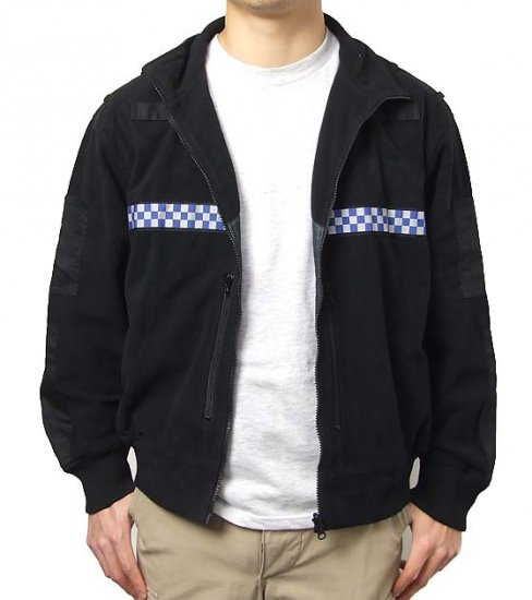 イギリス警察 POLICE ブラック フリースジャケット（USED）B48U 