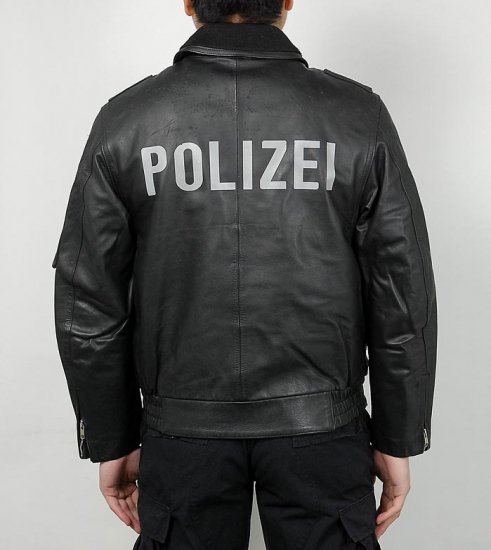 肩幅48cmドイツ警察POLIZEI レザージャケット