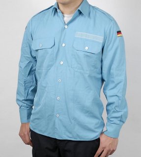 ドイツ軍 ブルー アラミド フィールドシャツ（USED）G15AU