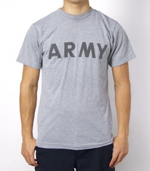 アメリカ軍 U.S.ARMY グレー IPFU トレーニング Tシャツ（USED）T45U