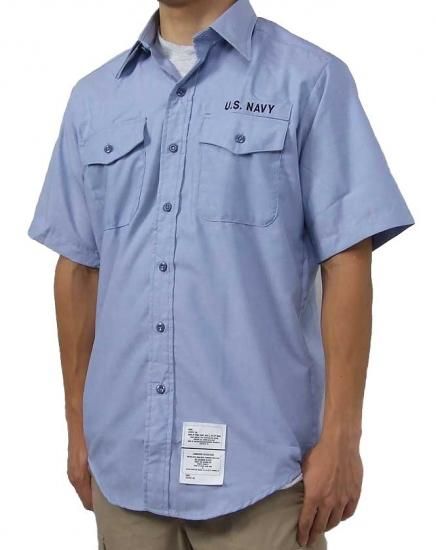 アメリカ海軍 U S Navy 半袖シャンブレーシャツ 新品 A62sn ミリタリーショップ L A Boy エルエイボーイ 本店