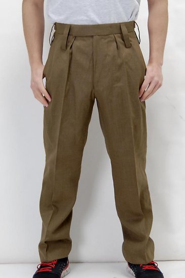イギリス陸軍 ARMY ブラウン ウール100% No.2 バラック ドレスパンツ（新品）206N-WOOL= - ミリタリーショップ L.A.BOY  (エルエイボーイ）【本店】