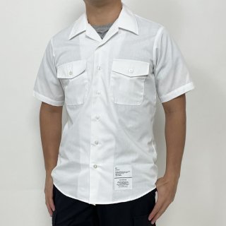 アメリカ軍 ホワイト トロピカル 半袖オープンカラーシャツ（新品）A49SN-