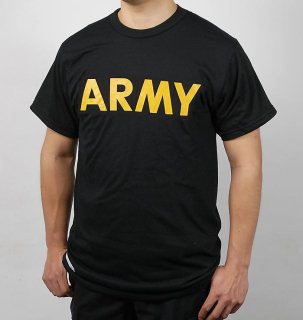 アメリカ軍 U.S.ARMY ブラック APFU トレーニングTシャツ（ニアニュー）T45BN2-