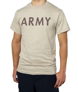 【Sサイズ特価】U.S.ARMY サンド SOFFE ミリタリーTシャツ（新品）アーミー横文字　T44NA-SB-