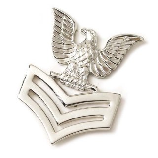 アメリカ海軍 U.S.NAVY シルバー ファーストクラス 階級章キャップバッジ 新品 17N-