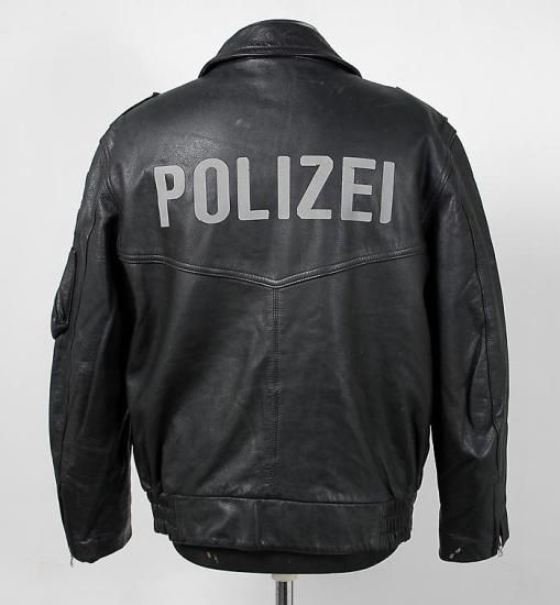 ドイツ警察 POLIZEI スラントポケット レザージャケット バック ドイツ警察 POLIZEI スラントポケット レザージャケット バック
