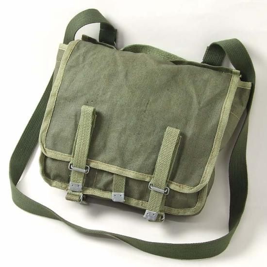 ポーランド軍 グリーン ビンテージ キャンバス ブレッドバッグ