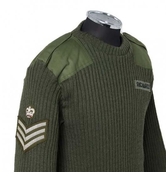 スモール特価】イギリス軍 OD コマンドセーター ワッペン付 上質 スモール特価】イギリス軍 OD コマンドセーター ワッペン付 上質