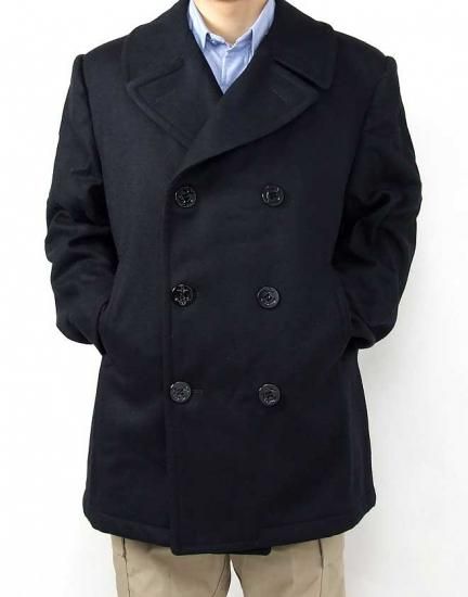 MILITARY 実物 USED 米軍 U.S.NAVY ウール ピーコート BLACK / P