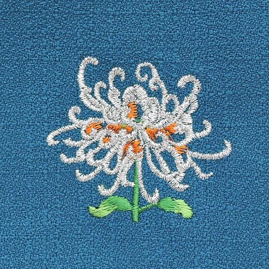 おはりこ刺繍 がま口ポーチ【青/糸菊】 - iwai 京都井和井通販サイト