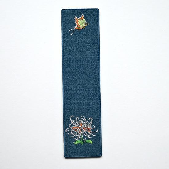 おはりこ刺繍 しおり【青/糸菊】 - iwai 京都井和井通販サイト