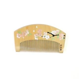 希少✨ 新品未使用 本つげ櫛 和風 Amazon | 本つげ櫛 花櫛・小花～和柄（赤系）ケース付～ (普通歯