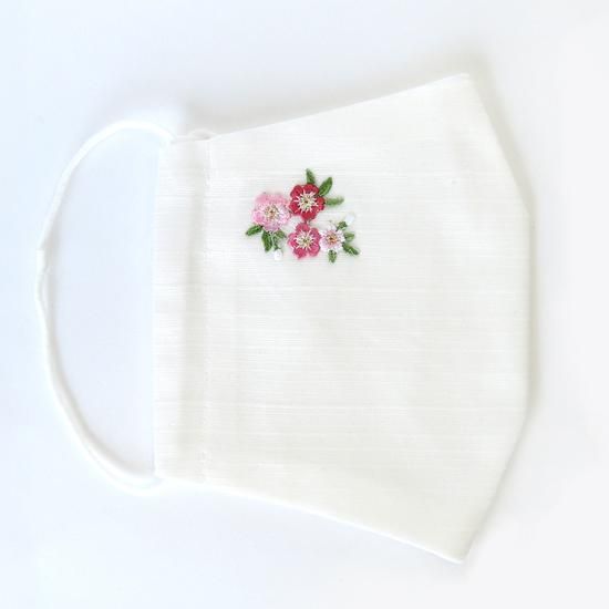 刺繍ワッペン布マスク 桜