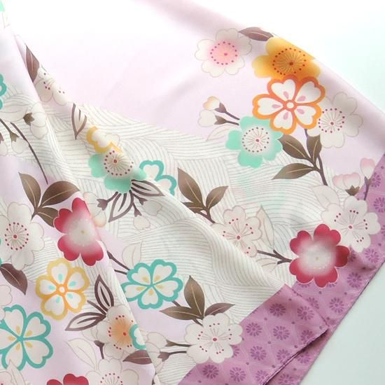 はれぎスカーフ 桜に流水 / ピンク