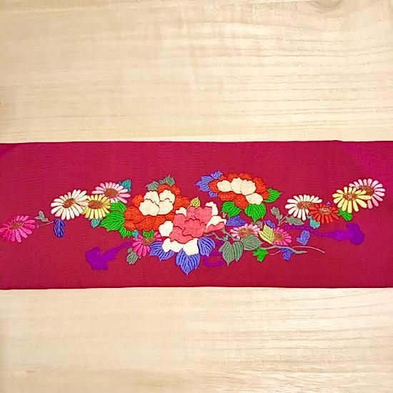 花車文様刺繍名古屋帯