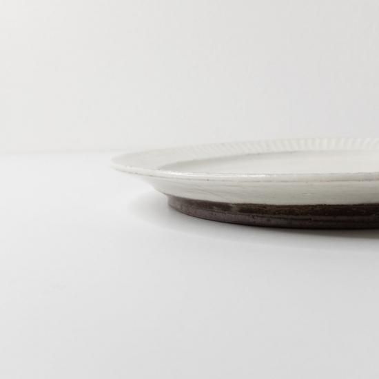 戸津圭一郎 粉引 鎬6寸皿 - 京都 おうち