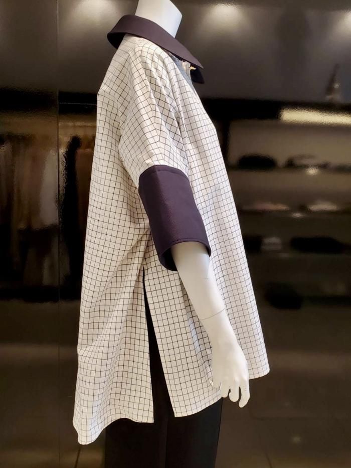 THE RERACS(ザ リラクス)/ A-LINE BALCOLLAR BLOUSE(ECRU