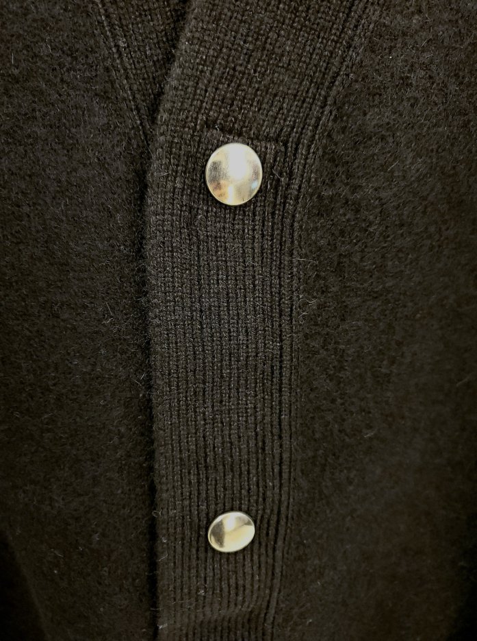 THE RERACS(ザ リラクス)RERACS CASHMERE/PE DOUBLEFACE SNAP BUTTON KNIT CARDIGAN