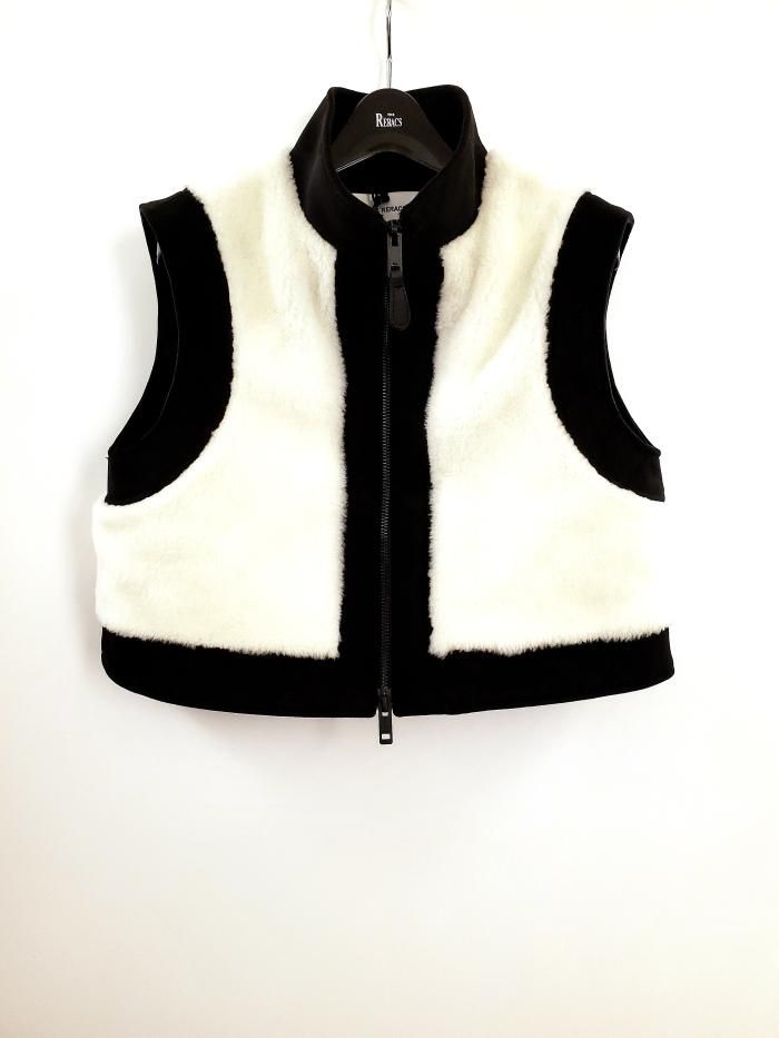 THE RERACS(ザリラクス)/STAND COLLAR SHORT BOA VEST(ECRU)