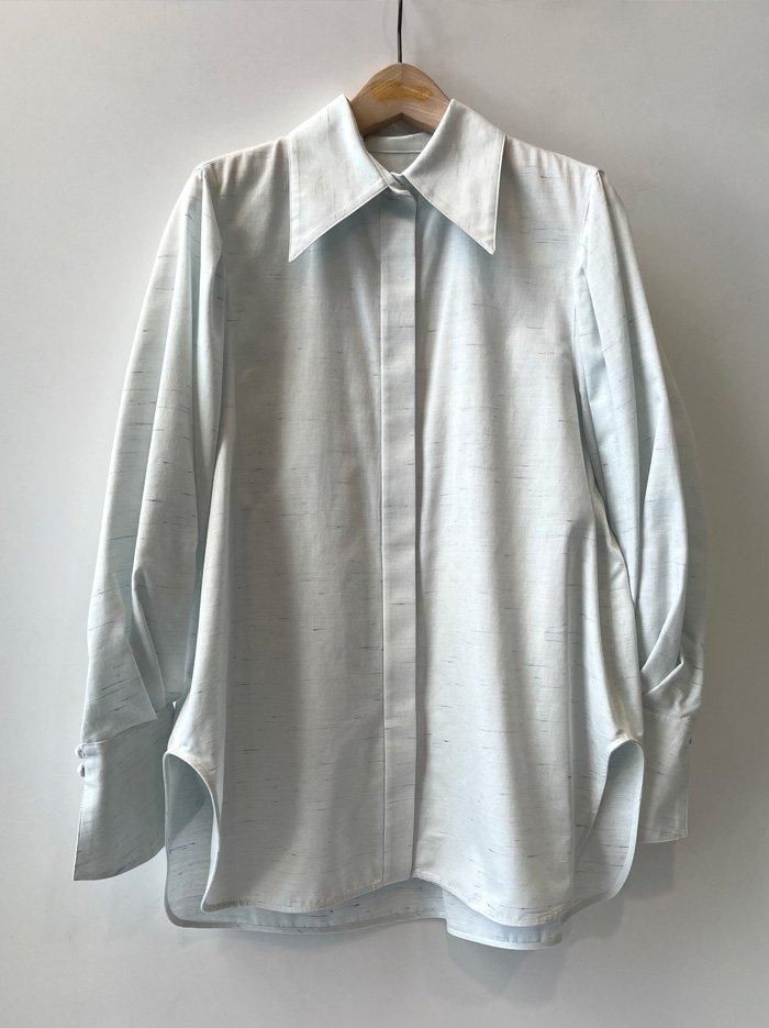 <img class='new_mark_img1' src='https://img.shop-pro.jp/img/new/icons20.gif' style='border:none;display:inline;margin:0px;padding:0px;width:auto;' />Mame Kurogouchi(ޥ ) / Cotton Nep Tucked Shirt