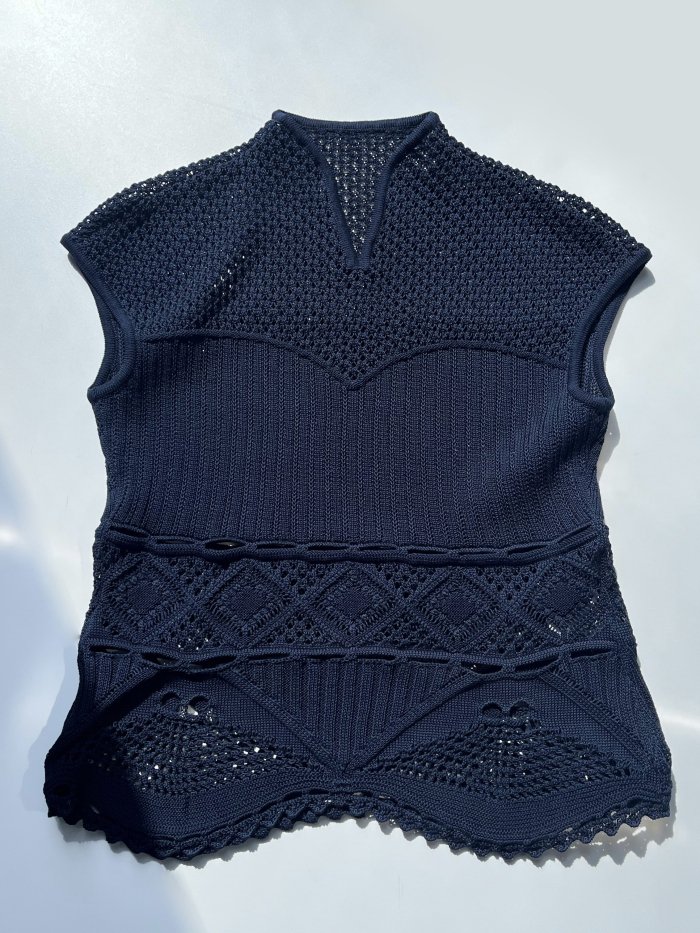 Mame Kurogouchi(ޥ ) / Cotton Lace Sleeveless Knitted Top