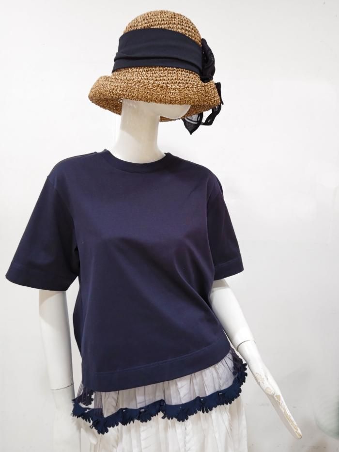 未使用MUVEIL.フラワーパーツ　Tシャツ　カットソー　難あり 未使用MUVEIL.フラワーパーツ Tシャツ カットソー 難あり