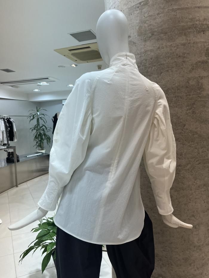 Mame Kurogouchi / マメクロゴウチ】Crepe Cotton High Neck Blouse Mame Kurogouchi / マメクロゴウチ】Crepe Cotton High Neck Blouse
