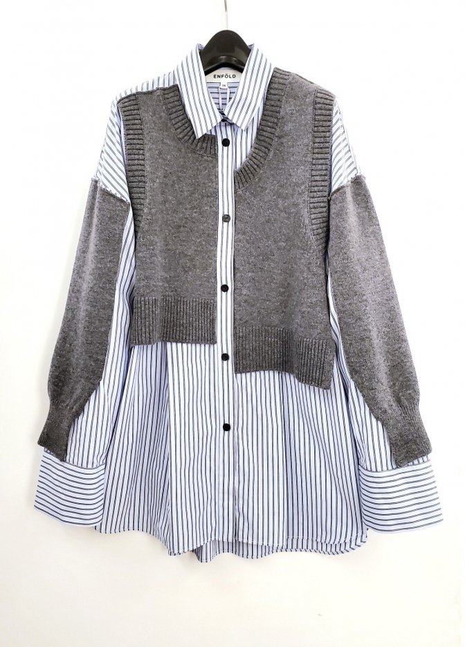 <img class='new_mark_img1' src='https://img.shop-pro.jp/img/new/icons8.gif' style='border:none;display:inline;margin:0px;padding:0px;width:auto;' />ENFOLD(ե)/KNIT COMBINATION SHIRT