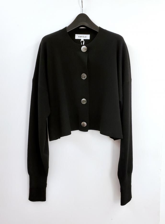 ENFOLD(ե)/BIG-BUTTON SHORT-CARDIGAN