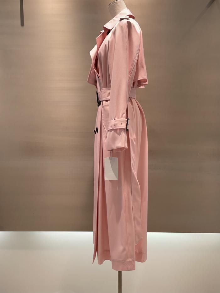 高級感✨セルフォード ロングコート ベルト ピンク Aライン 36 限定品 秋冬 高級感✨セルフォード ロングコート ベルト ピンク Aライン 36