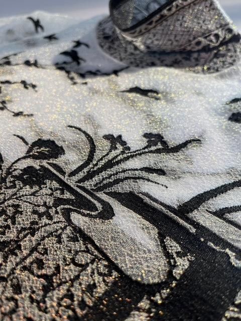 Mame Kurogouchi(マメクロゴウチ)/Nature Pattern Sheer Knitted High