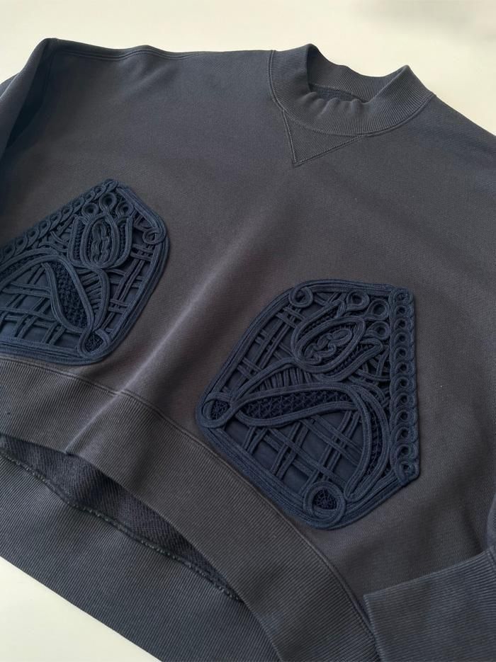Mame Kurogouchi(ޥ᥯)/Cording Embroidery Cropped Sweatshirt
