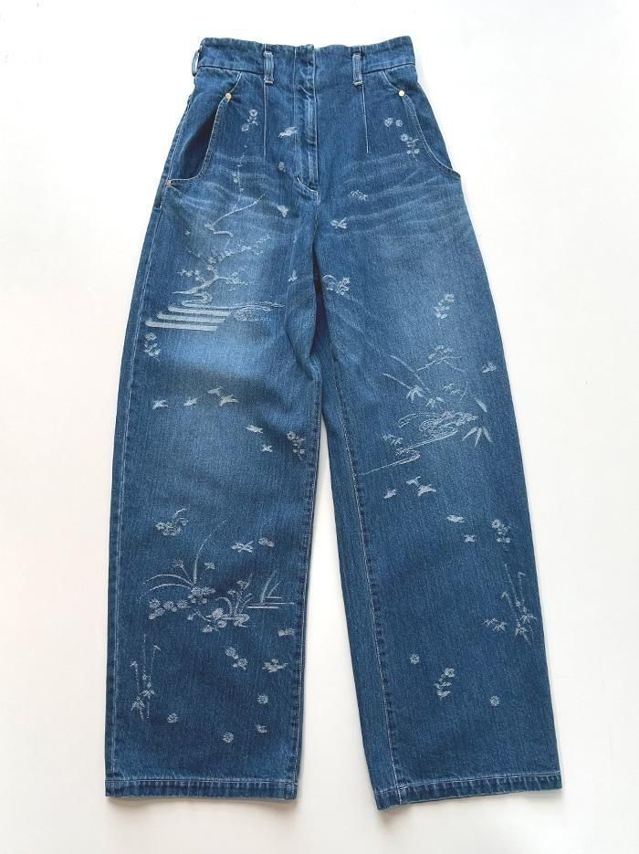Mame Kurogouchi(ޥ᥯)/Nature Pattern Jacquard Wide Leg Jeans