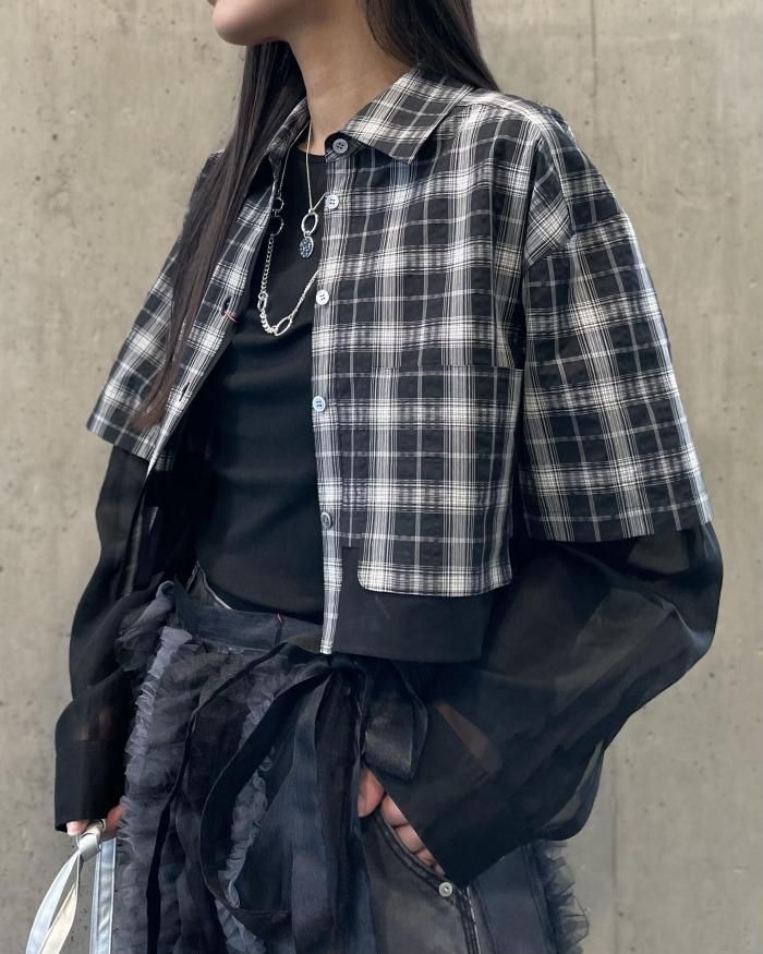 メゾンスペシャル　レイヤード半袖シャツ　ネイビー MAISON SPECIAL シャツ 「UNISEX」「LIMITED EDITION」ORIGINAL