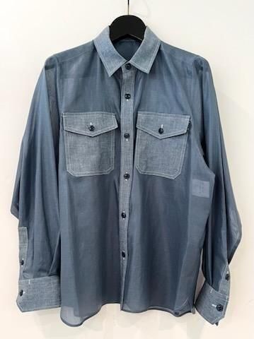 <img class='new_mark_img1' src='https://img.shop-pro.jp/img/new/icons20.gif' style='border:none;display:inline;margin:0px;padding:0px;width:auto;' />HYKE/(ϥ)SHEER CHAMBRAY SHIRT