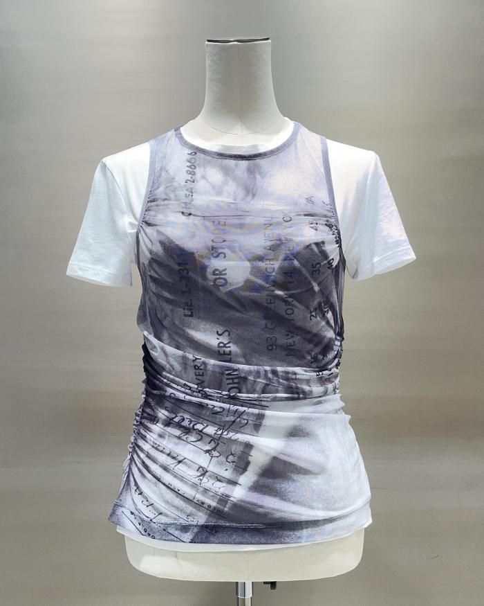 maison special チューリップギャザーメッシュタンクトップ MAISON SPECIAL（メゾンスペシャル）の「Tulip Gather Mesh Tank