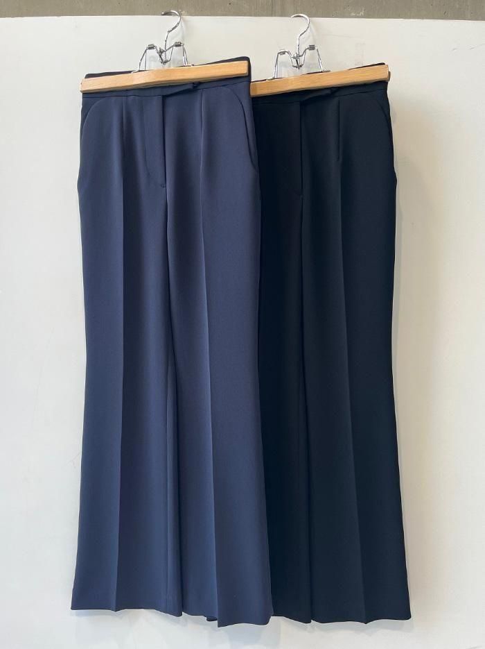 Mame Kurogouchi(ޥ᥯)/Acetate Polyester High Waisted Center Creased Suit Trousers