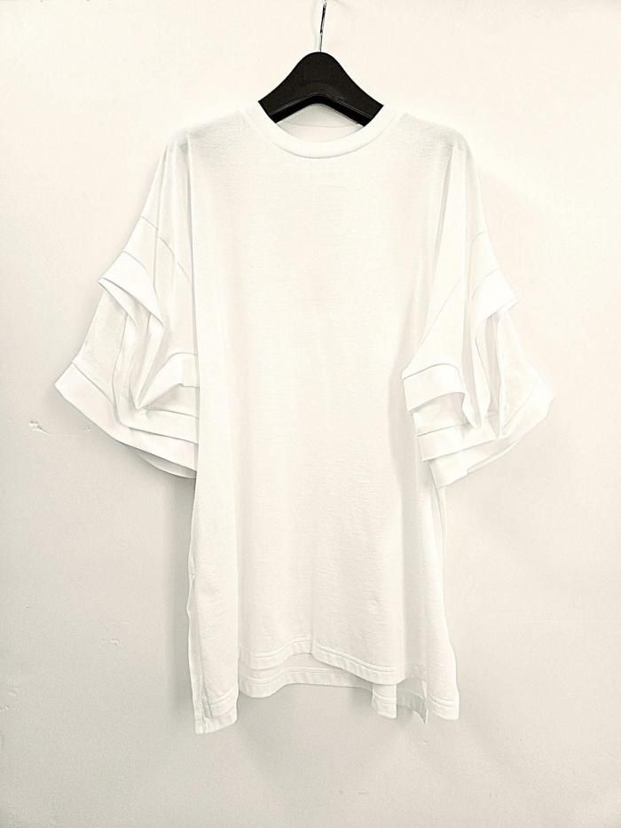 ENFOLD(ե)/FLOWER SLEEVE T-SHIRT