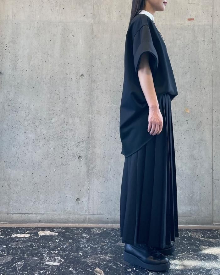 THE RERACS/ザ・リラクス　カットソー　Aラインクレリックポロシャツ THE RERACS(ザ・リラクス）/ A-LINE CLERIC POLO SHIRT
