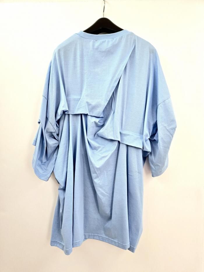 ENFOLDエンフォルドCURVE LAYERED-HEM T-SHIRT 青 ENFOLDエンフォルドCURVE LAYERED-HEM T-SHIRT 青（ENFOLD
