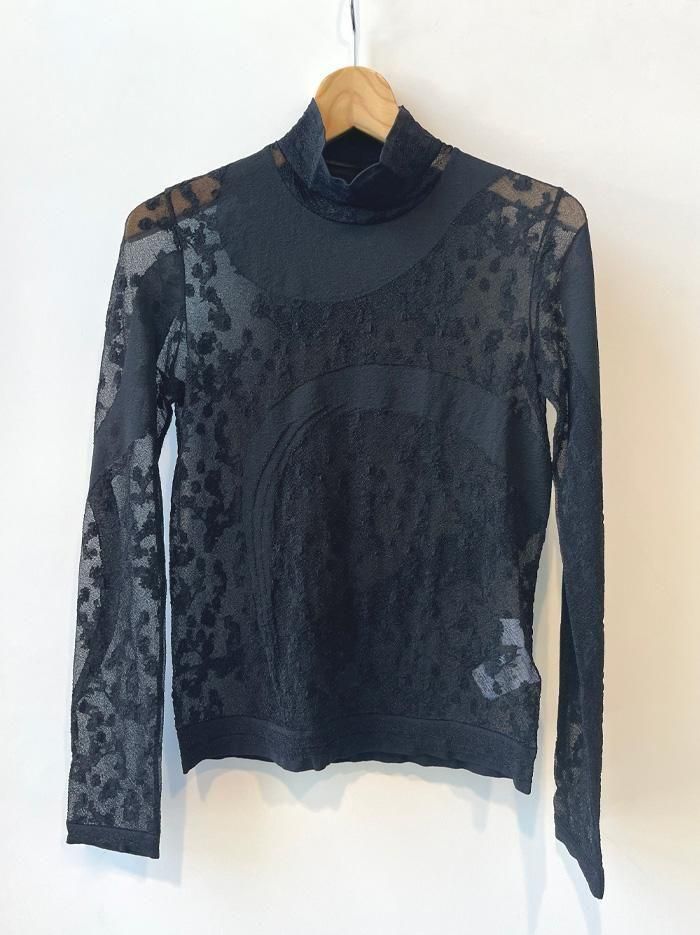 Mame Kurogouchi(ޥ᥯)/Knitted High Neck Top - black