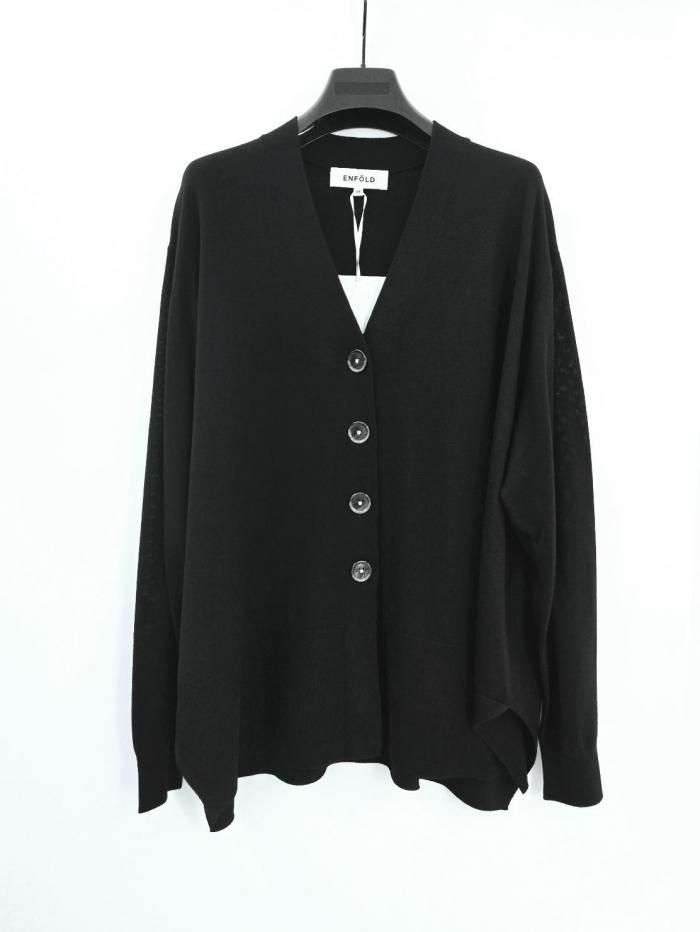ENFOLD エンフォルド TUCK CARDIGAN タックカーディガン　黒 ENFOLD エンフォルド 24年 ブラック TUCK CARDIGAN タック