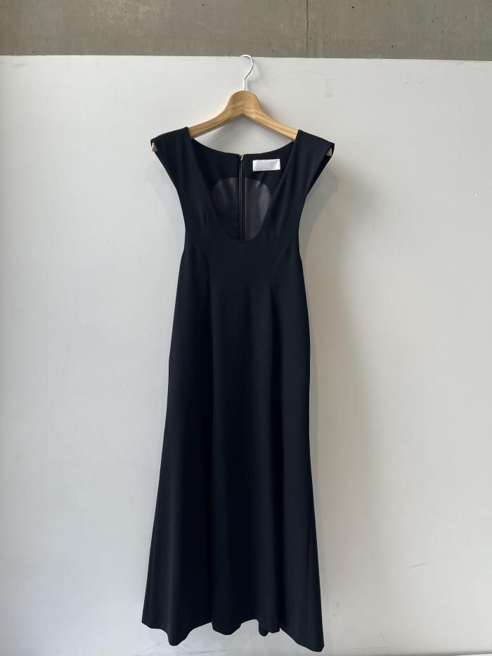 ワンピース MameKurogouchi Woolette Flare Dress Mame Kurogouchi （マメクロゴウチ）】Wool Venetian Flare Dress - black