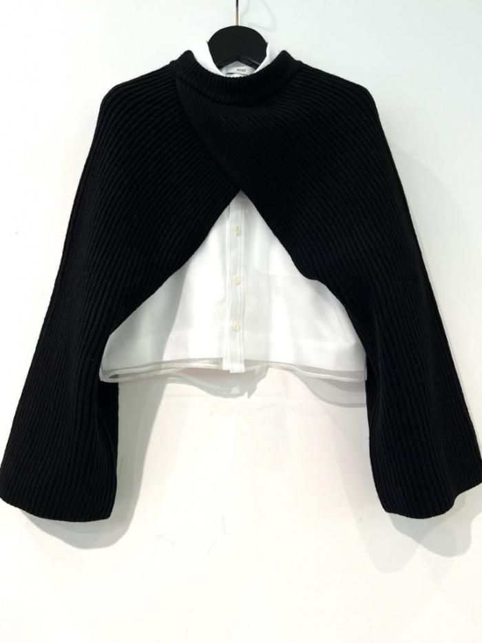 2025AW HYKEハイクRIBBED KNIT WOOL CROPPED HYKE＞RIBBED KNIT WOOL VEST | MAKES ONLINE STORE