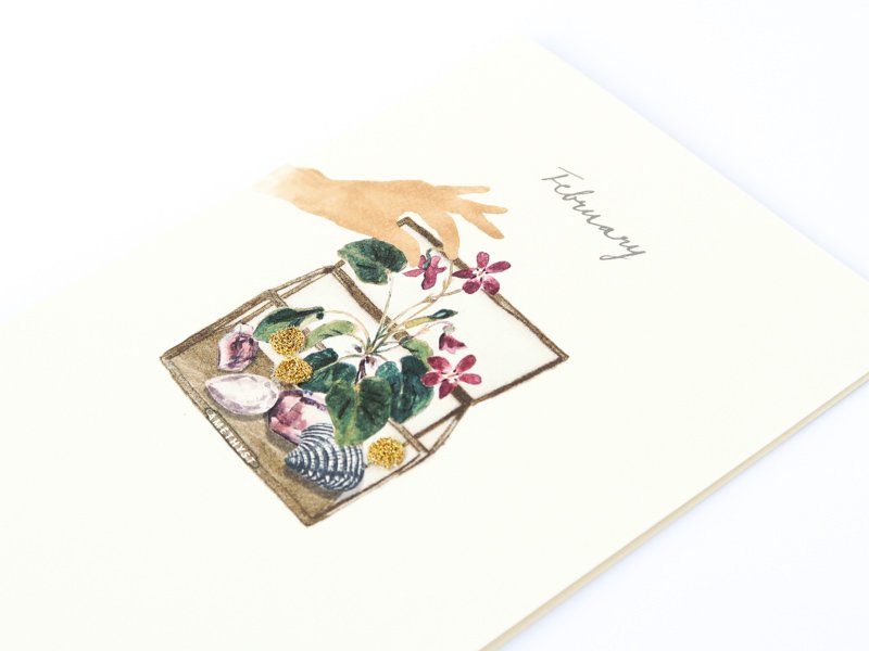 Birthstones and Flowers Card / February